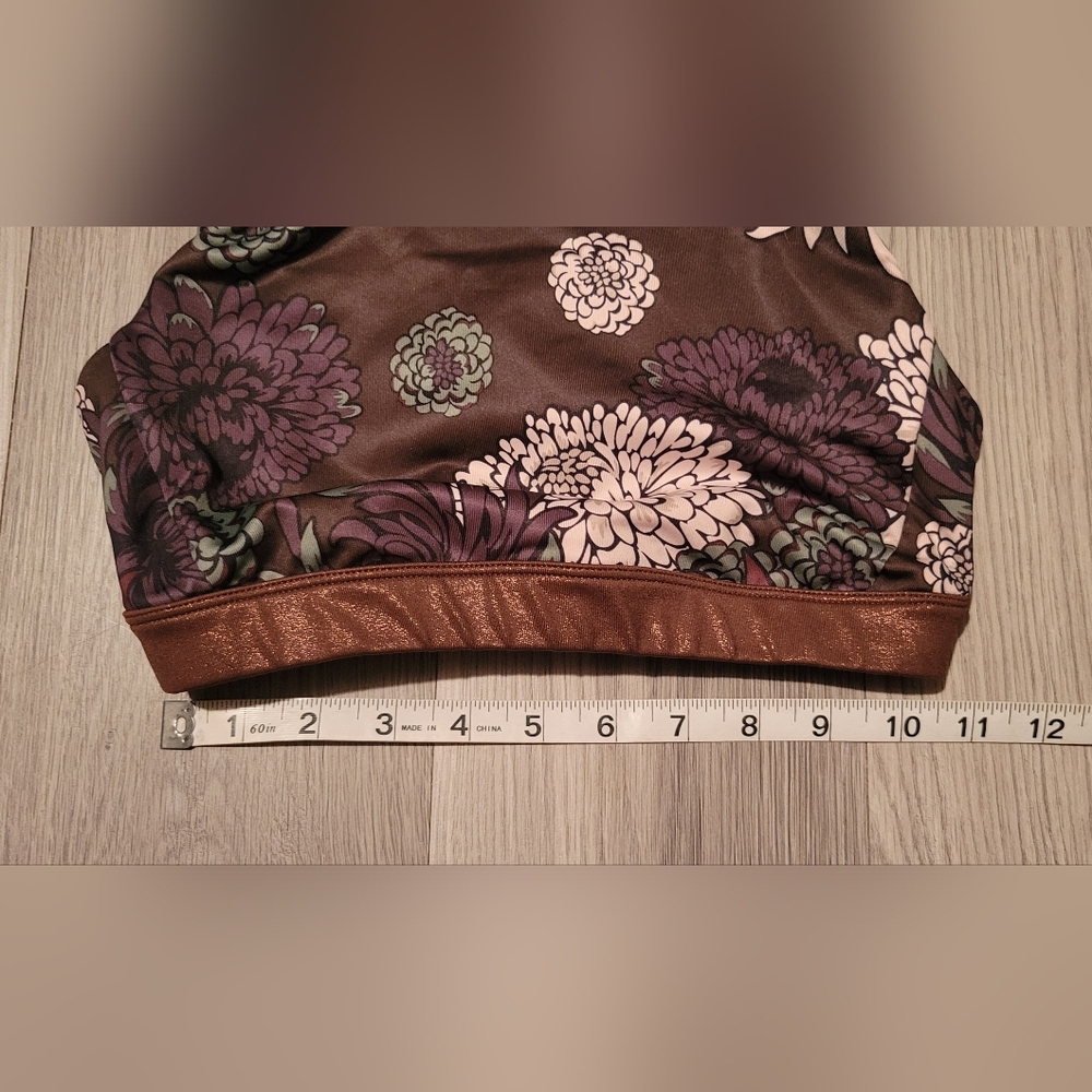 JoyLab Metallic Chrysanthemum Floral Athletic Set, Size Small (better fit XS) - Picture 6 of 16